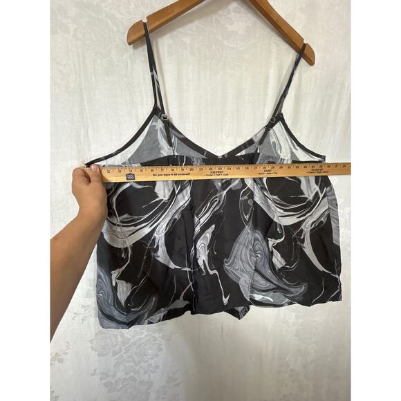 Athleta Tank Top 3X Gray Abstract Print NEW Adjustable Satin Calm Cool Cami - Picture 7 of 9